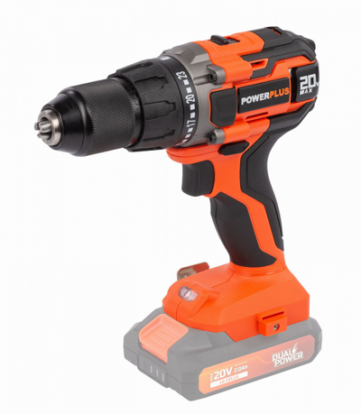 Trapan vidhosës pa kabëll Powerplus, 20V, pa bateri, i verdhë