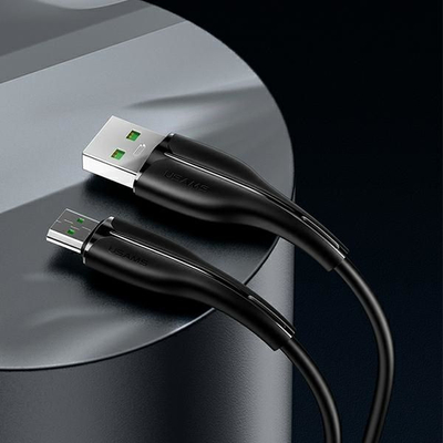 Kabllo USB USAMS SJ375, MicroUSB, 4A karikim i shpejtë, 1m, e zezë