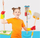 Set lodrash pastrimi Tooky Toy Cleaning Play Set, prej druri, me fshesë dhe mop, shumëngjyrësh