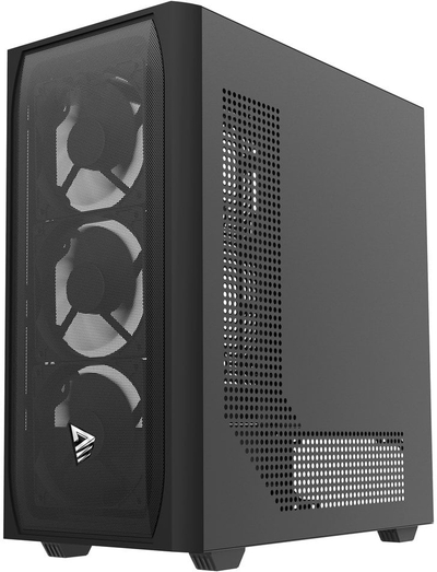 Куќиште за компјутер Savio Noctis Flow X1, mid tower, 4x 120mm PWM, црно