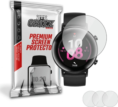 Folie mbrojtëse ekrani GrizzGlass Hydrogel Film për Huawei Watch GT 2 42mm, set 3 copë, transparente