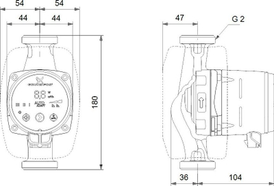 Pompë qarkulluese Grundfos ALPHA2 32-80, 230V, për ngrohje, e zezë