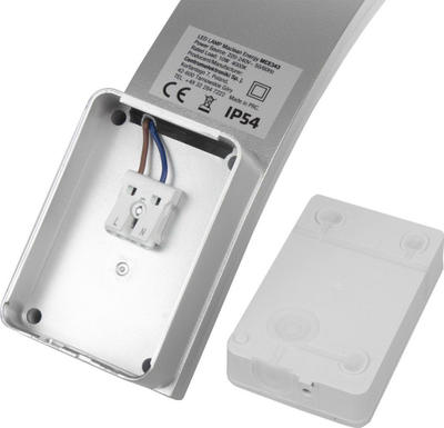 Lampë muri LED Maclean MCE343 SV, 800lm, IP54, ngjyrë argjendi