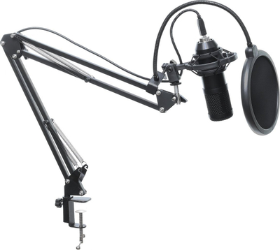 Кондензаторски микрофон ART AC-03, USB, со бум и ПОП филтер, црн