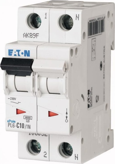 Ndërprerës mbrojtës Eaton 1P+N, 10A, 6kA, AC