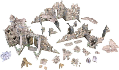 Сет терен Battle Systems Fantasy Terrain Ruined Monastery, размер 28-35mm, модуларен, повеќебоен