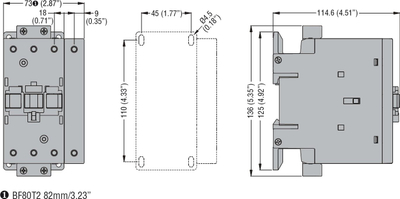 Kontaktor elektrik Lovato Electric BF50T4A230, 90A AC1, 4P 230V AC, portokalli