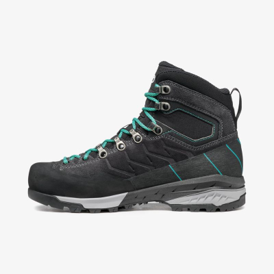 Çizme treking Scarpa Mescalito Trek Mid GTX për goca, Gore‑Tex, taban Vibram, gri me të zezë