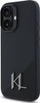 Kapak telefoni Karl Lagerfeld Silicone Shadow Metal Initial MagSafe për iPhone 16 6.1", silikoni, i zi