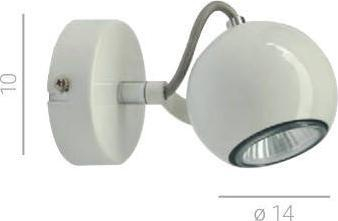Spot muri Italux Modern Barker, GU10 50W, metal, i bardhë
