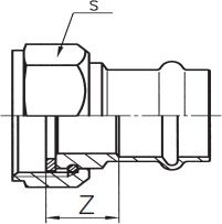 Adapter Conex bronzi FI 18mm x 3/4", me menteshë të lirë