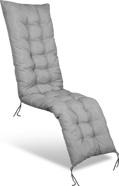 Jastëk kopshti për lezha dielli Light Grey, 165 x 50 cm, poliester, gri e çelët