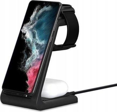 Karikues wireless Tech-Protect QI15W-A36 3n1, 15W, për Android, i zi