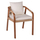 Karrige druri teak me litar & jastëkë 57×63.5×75–88 cm (HM9456.01)