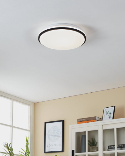 Plafonierë Eglo Pinetto, LED, IP44, e bardhë