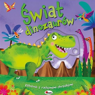 Libër interaktiv për fëmijë World of Dinosaurs Fun with Moving Pictures, dinosaurë, me ilustrime me ngjyra