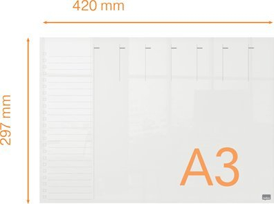 Planifikues javor Nobo Transparent Acrylic Mini Whiteboard, akrilik transparent, për tavolinë
