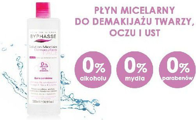 Lëng micelar për heqjen e makijazhit nga fytyra, sytë dhe buzët Instituto Español Byphasse, 500ml