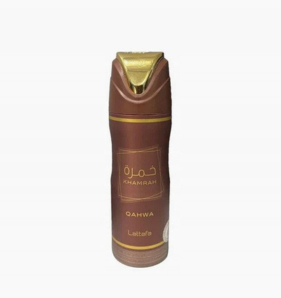 Deodorant trupi Lattafa Khamrah Qahwa, 200 ml, uniseks, me aromë kafeje