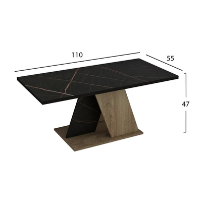 Tavolinë për kafe Dile 110x55x47Hcm (HM9528.03), zezë