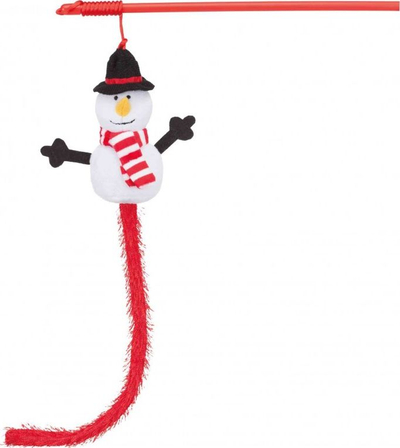 Lodër për mace Trixie Christmas Cotton On Beam, pelush, 31 cm, e bardhë me të kuqe