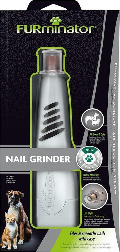 Lëmues elektrik për thonj kafshësh FURminator Nail File, pa kabllo, 2 shpejtësi, gri