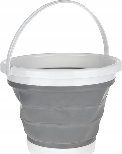 Kovë palosëse GEKO, silikon 10L, dorezë plastike, gri e bardhë