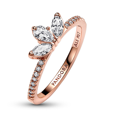 Unazë për femra Pandora Sparkling Herbarium Cluster Ring, ari rozë