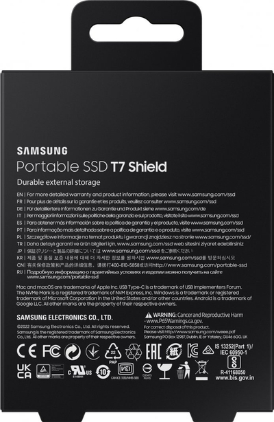 SSD i jashtëm Samsung T7 Shield, 4TB, USB 3.2, i zi