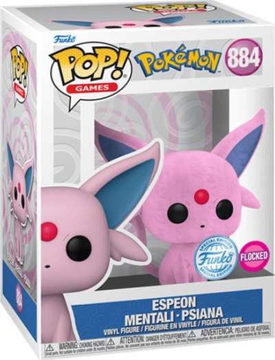 Figurë vinili Funko POP Espeon 884, Pokemon Games, Flocked, rozë