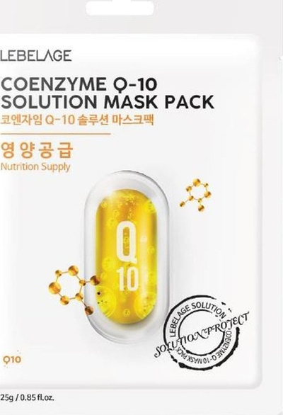 Маска за лице Lebelage Coenzyme Q10 Solution, ткаенина, хранлива, 25g