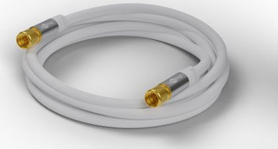Kabllo antene Wentronic Goobay 70606, F mashkull në F mashkull, 3 m, 135 dB, e bardhë