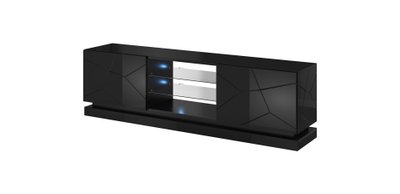 Komodë TV Bed Meble QIU 200, 42x57x200cm, MDF, e zezë