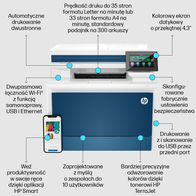 Мултифункционален уред HP LaserJet Pro 4302fdw, A4, ласерски, бел
