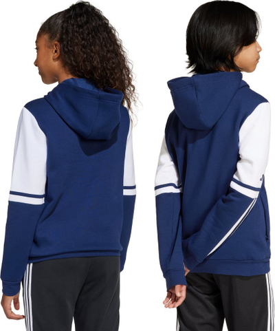 Bluzë me kapuç Adidas Squadra 25 Sweat Hoody Jr JD4804, për kalamaj, pambuk poliester, blu