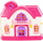 Shpi lodër POLESIE House 78254, 34x31x16 cm, me ballkon, rozë me të bardhë