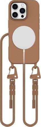 Kapak telefoni Tech-Protect Magnecklace MagSafe, për iPhone 16 Pro, me rrip varëse, kafe e errët