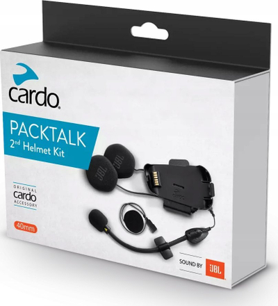 Set shtesë për helmetë Cardo Packtalk Edge HD JBL, boksa 40mm, me mikrofon boom dhe me kabllo, i zi