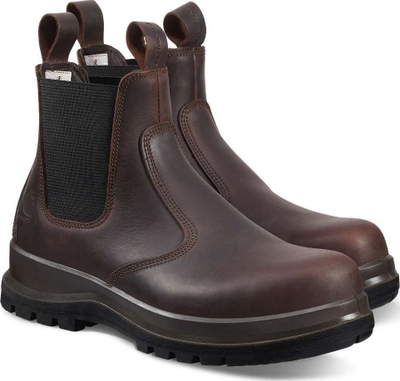 Çizme pune Carhartt Carter Chelsea, S3, lëkurë hydro oil, ngjyrë kafe e errët