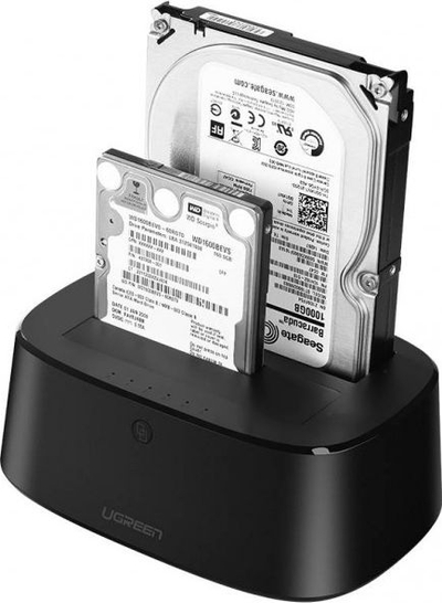 Dok HDD Ugreen USB 3.0, për 2.5" dhe 3.5", me klonim, i zi