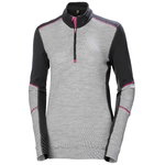 Bluzë termo Merino Helly Hansen Lifa Halfzip, për goca, përzierje leshi, madhësia L, gri me të zezë