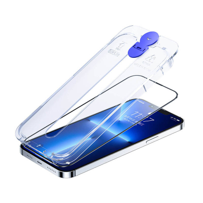 Xham mbrojtës Joyroom JR-H03 Knight 2.5D, për iPhone 14 Plus, 9H, kornizë e zezë