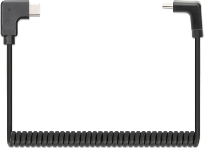 Kabllo karikimi Manhattan USB C në USB C 356213, spiral, 60W, e zezë