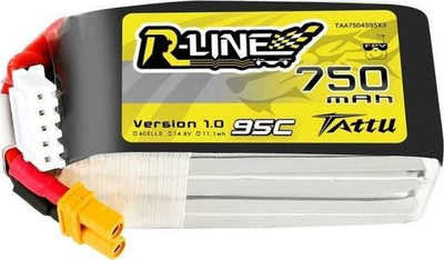 Bateri për dron Tattu R-Line 4S1P, 750mAh, 14.8V 95C, me XT30