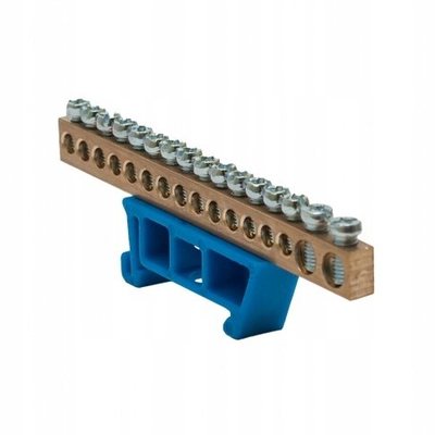 Terminal elektrik strip ABL Sursum 14x10mm² 2x25mm², për shinë TH 35, blu