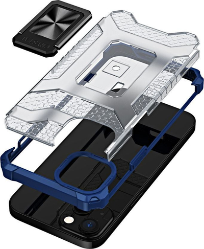 Mbrojtëse telefoni Hurtel Crystal Ring Case për iPhone 12 mini, hibride, me mbajtëse magnetike, blu
