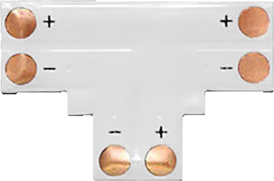 Konektor Tee për shirita LED, 8mm, 2 pin, i bardhë
