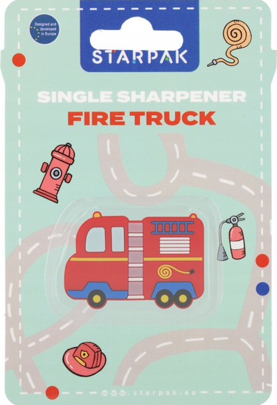 Mprehëse lapsash Fire Truck, në formë kamioni zjarrfikës, për kalamaj, e kuqe
