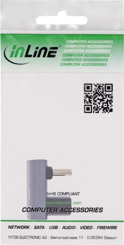 Adapter USB InLine USB4, USB C plug në soket 180, 40Gbps, 240W, gri