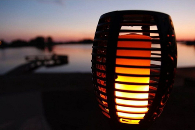 Llambë solare për kopsht Saska Garden Flame Effect, 79 cm, e zezë
